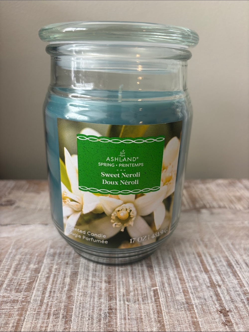 Ashland Sweet Neroli Jar Candle — Aqua Blue